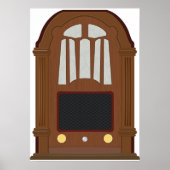 Vintager Holzfunksender Poster (Vorne)