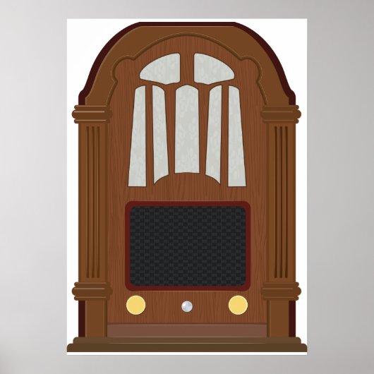 Vintager Holzfunksender Poster (Vorne)