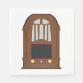 Vintager Holzfunksender Serviette (Vorderseite)