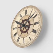 Vintager Holzhammer Runde Wanduhr (Winkel)