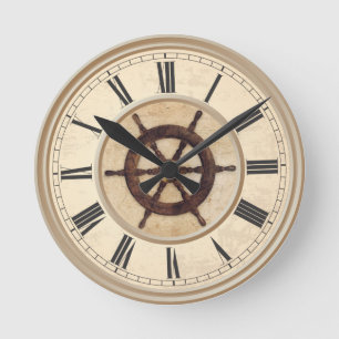 Vintager Holzhammer Runde Wanduhr