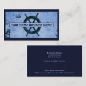 Vintager Holzhelm Custom Blue Visitenkarte (Vorne/Hinten)