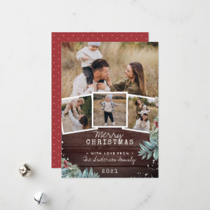 Vintager Holzschnee Frohe Weihnachten 4 FotoCollag