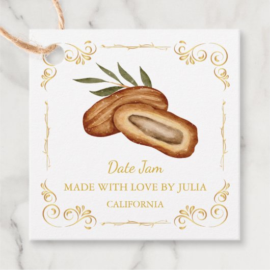 Vintager Homemade Date Jam Square Hang Tag Geschenkanhänger (Vorderseite)