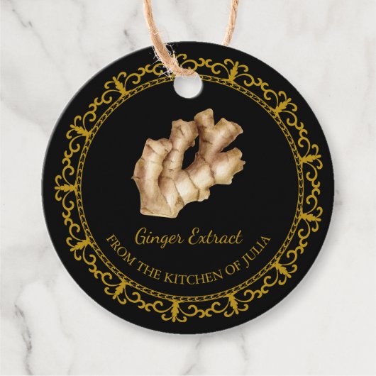 Vintager Homemade Ginger Extract Hang Tag Geschenkanhänger (Vorderseite)