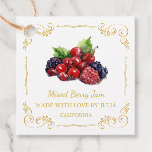 Vintager Homemade Mixed Berry Jam Square Hang Tag Geschenkanhänger