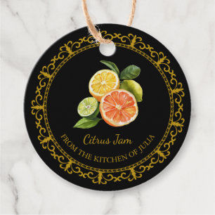 Vintager Homemade Mixed Citrus Jam Hang Tag l Blac Geschenkanhänger