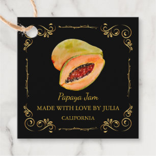 Vintager Homemade Papaya Jam Square Hang Tag Geschenkanhänger