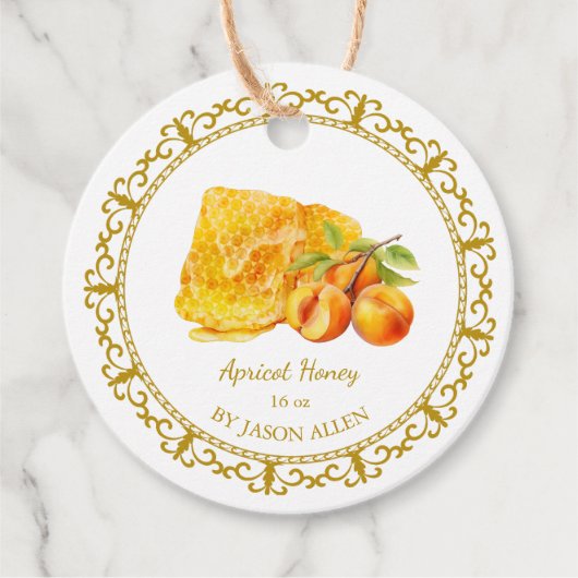 Vintager Honeycomb Apricot Honey Hang Tag Geschenkanhänger (Vorderseite)