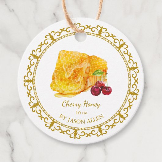 Vintager Honeycomb Cherry infundiert Honey Hang Ta Geschenkanhänger (Vorderseite)