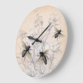 Vintager Honig-Bienen-Kunst-Druck Große Wanduhr (Winkel)