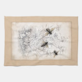 Vintager Honig-Bienen-Kunst-Druck Handtuch (Horizontal)