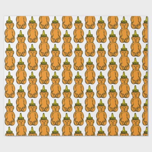 Vintager Honigbär Geschenkpapier (Flach)