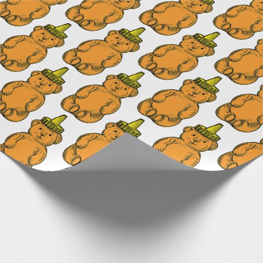 Vintager Honigbär Geschenkpapier (Ecke)