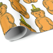 Vintager Honigbär Geschenkpapier (Rolleneckpunkt)