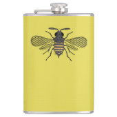 Vintager Honigbiene-Punkt Flachmann (Vorderseite)