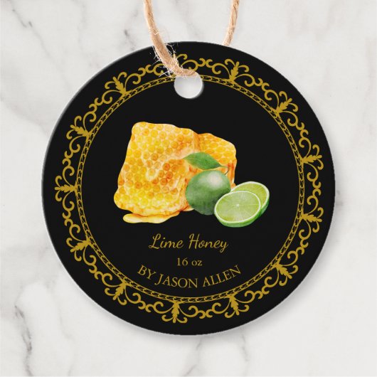 Vintager Honigwabe Limoner Honey Hang Tag Geschenkanhänger (Vorderseite)