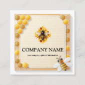 Vintager Honigwabenbiene BeeKeeper Honey Apairist Quadratische Visitenkarte (Vorderseite)