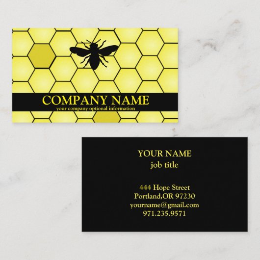 Vintager Honigwabenbiene BeeKeeper Honey Apairist Visitenkarte (Vorne/Hinten)