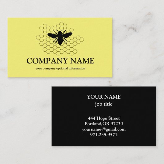 Vintager Honigwabenbiene BeeKeeper Honey Apairist Visitenkarte (Vorne/Hinten)