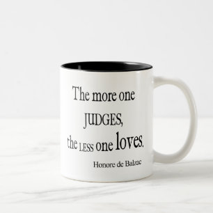 Vintager Honore Balzac mehr Richter weniger Zweifarbige Tasse