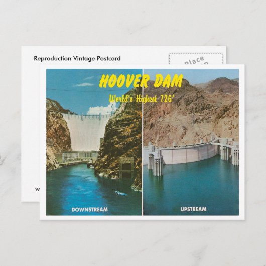 Vintager Hoover-Staudamm Postkarte (Vorne/Hinten)