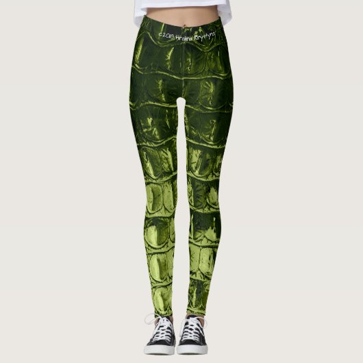 VINTAGER "HORNBACK" ALLIGATOR AVACADO LEGGINGS (Vorderseite)