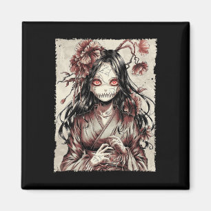 Vintager Horror Anime Girl Manga Japanisch Creepy Magnet