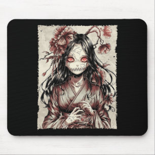 Vintager Horror Anime Girl Manga Japanisch Creepy  Mousepad