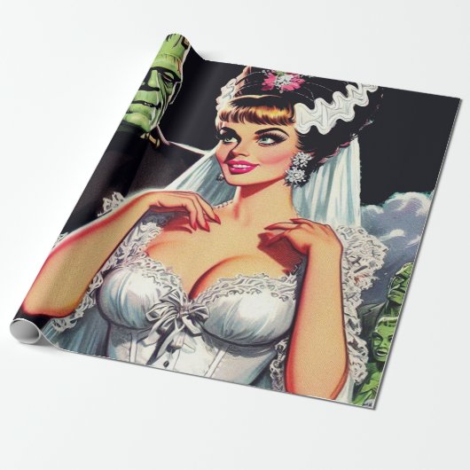 Vintager Horror Bride Geschenkpapier (Ungerollt)