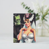 Vintager Horror Bride Postkarte (Stehend Vorderseite)