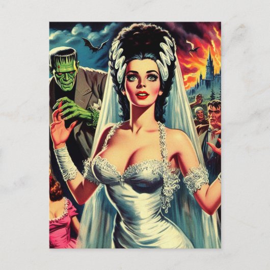 Vintager Horror Bride Postkarte (Vorderseite)