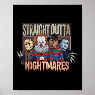 Vintager Horror Halloween Beängstigend Aussichtswa Poster