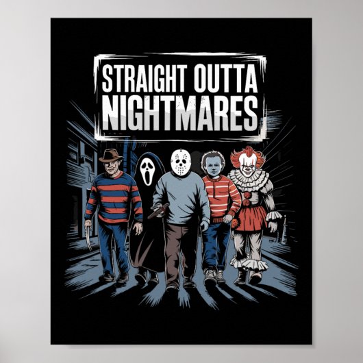 Vintager Horror Halloween Beängstigend Aussichtswa Poster (Vorne)