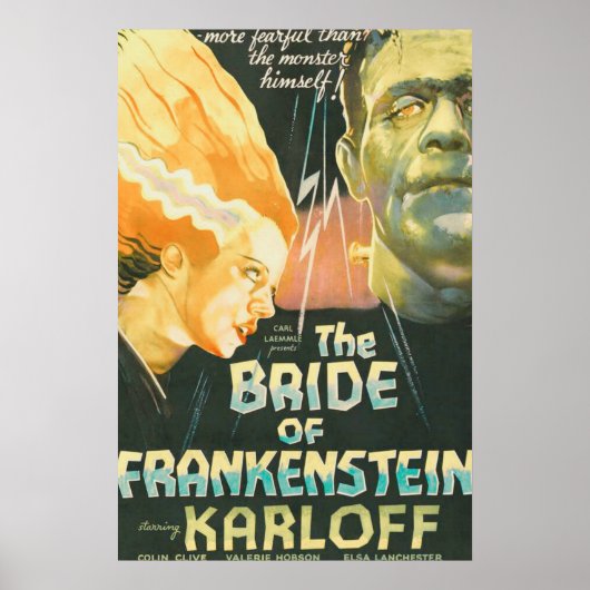 Vintager Horror Movie Poster - Braut Frankensteins (Vorne)