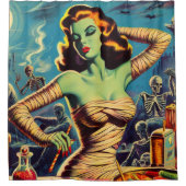Vintager Horror Mummy Girl Duschvorhang (Vorderseite)
