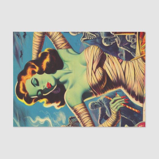 Vintager Horror Mummy Girl Seidenpapier (Vorderseite)