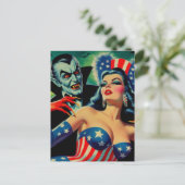 Vintager Horror Vampire Girl Postkarte (Stehend Vorderseite)