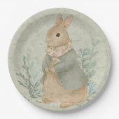 Vintager Hosenhengst mit Blume Papierplatte Pappteller (Vorderseite)