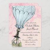 Vintager Hot Air Ballon Virtual Wedding Einladung (Vorne/Hinten)