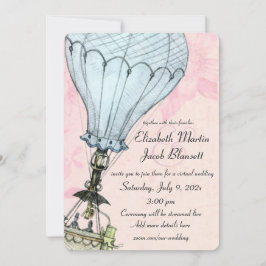 Vintager Hot Air Ballon Virtual Wedding Einladung