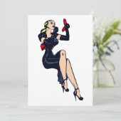 Vintager Hübscher Blonde Retro Glamour Pinup (Stehend Vorderseite)