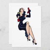 Vintager Hübscher Blonde Retro Glamour Pinup (Vorne/Hinten)