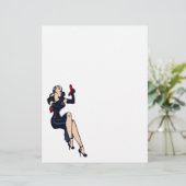 Vintager Hübscher Blonde Retro Glamour Pinup (Stehend Vorderseite)