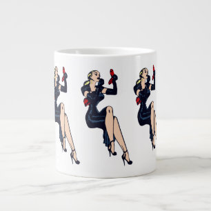 Vintager Hübscher Blonde Retro Glamour Pinup Jumbo-Tasse