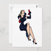 Vintager Hübscher Blonde Retro Glamour Pinup Postkarte (Vorne/Hinten)