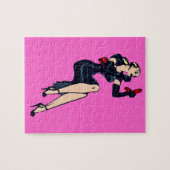 Vintager Hübscher Blonde Retro Glamour Pinup Puzzle (Horizontal)