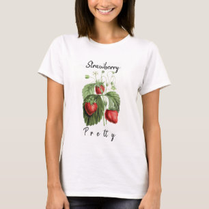 Vintager Hübscher Roter Erdbeeren Personalisierter T-Shirt
