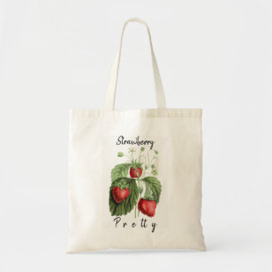 Vintager Hübscher Roter Erdbeeren Personalisierter Tragetasche