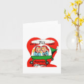 Vintager Hubschrauber Couple Valentine Karte (Gelbe Blume)
